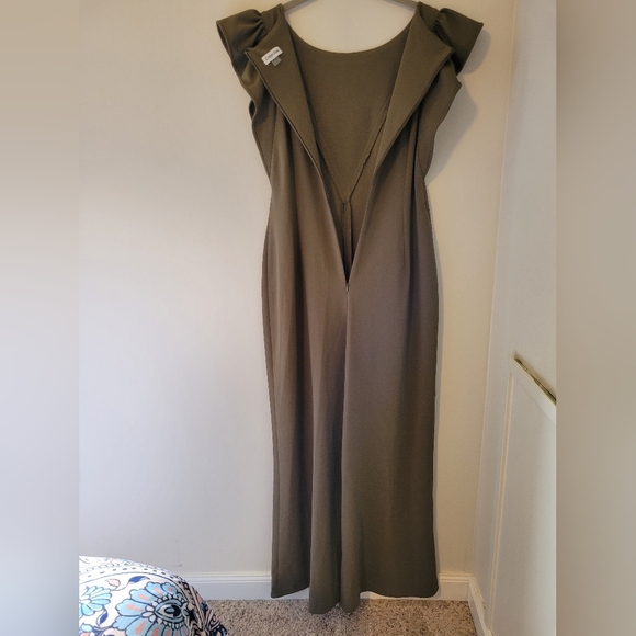 Calvin Klein Olive Green Wide-Leg Jumpsuit Women's Size 8 - Picture 6 of 15